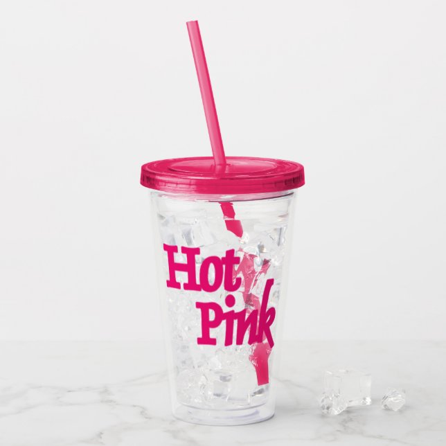 Copo De Acrílico Tumbler de acrílico rosa quente (Gelo frontal)