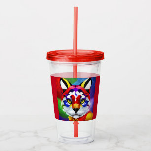 Copo De Acrílico Tumbler de acrílico vermelho de Gato de Alexandre