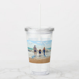 Copo De Acrílico Tumbler de Fotografias Personalizado com as Suas F