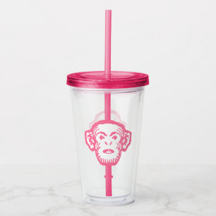 Copo De Acrílico Tumbler de Macaco Rosa