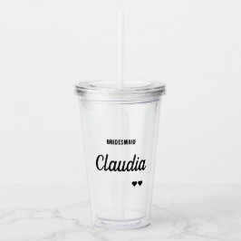 Copo De Acrílico Tumbler de Noiva Minimalista Moderna Personalizada