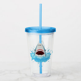 Copo De Acrílico Tumbler de nome personalizado de Shark engraçado