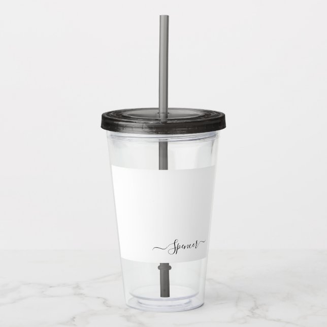 Copo De Acrílico Tumbler de nome personalizado personalizado (Frente)