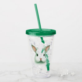 Copo De Acrílico Tumbler de rosto acrilato de coelho verde