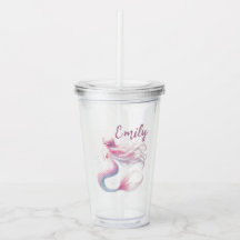 Tumbler de Sereia Rosa Personalizado