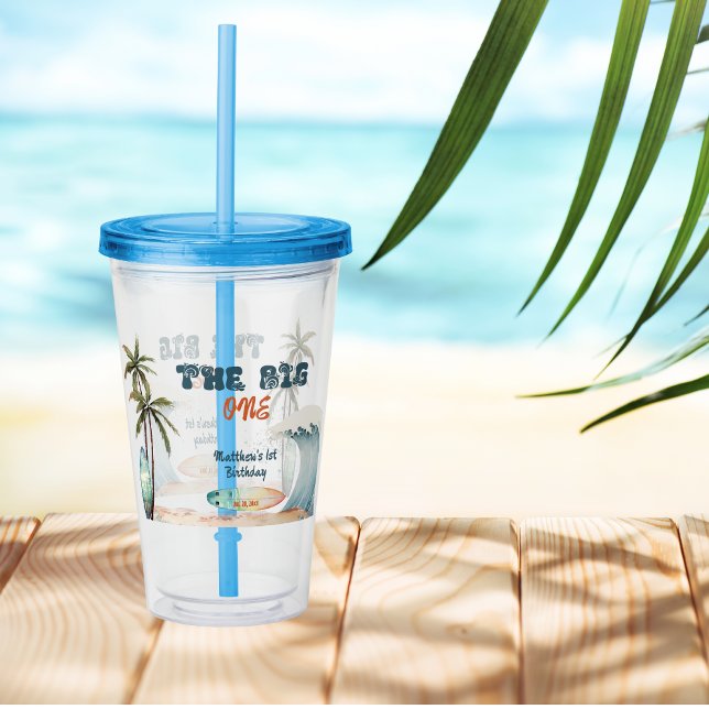 Copo De Acrílico Tumbler de Surf de onda tropical (Criador carregado)