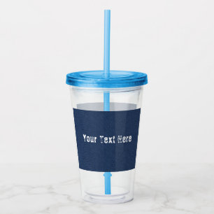 Copo De Acrílico Tumbler de Texto Personalizado de Negação Azul