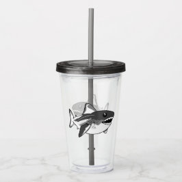 Copo De Acrílico Tumbler de tubarão branco