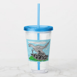 Copo De Acrílico Tumbler: Dinossauro Tyrannosaurus Rex