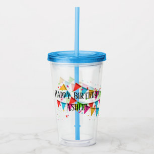 Copo De Acrílico Tumbler do feliz aniversario