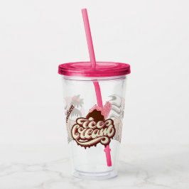 Copo De Acrílico Tumbler do Sorvete de nome personalizado