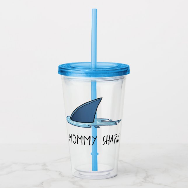 Copo De Acrílico Tumbler do tubarão das mamães (Frente)