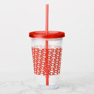 Copo De Acrílico Tumbler em acrílico - Anéis vermelhos interbloqu