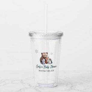 Copo De Acrílico Tumbler em acrílico do Chá de fraldas de inverno