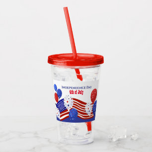 Copo De Acrílico Tumbler em acrílico no 4 de julho