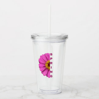 Copo De Acrílico Tumbler Floral de Primavera | Tumbler Acrílico de