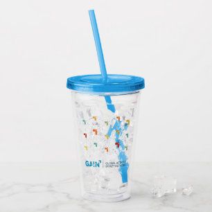 Copo De Acrílico Tumbler global do GANHO da rede da ação e do