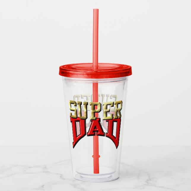 Copo De Acrílico Tumbler - "PAI SUPER" (Frente)
