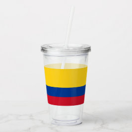Copo De Acrílico Tumbler Patriótico Acrílico com bandeira da Colômb