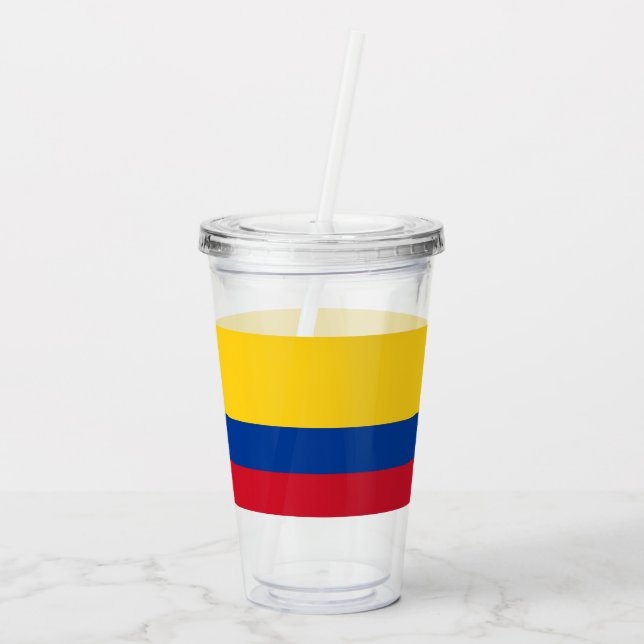 Copo De Acrílico Tumbler Patriótico Acrílico com bandeira da Colômb (Verso)