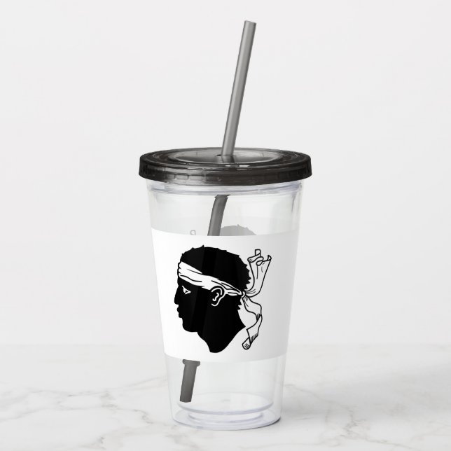 Copo De Acrílico Tumbler Patriótico Acrílico com bandeira da Córseg (Verso)