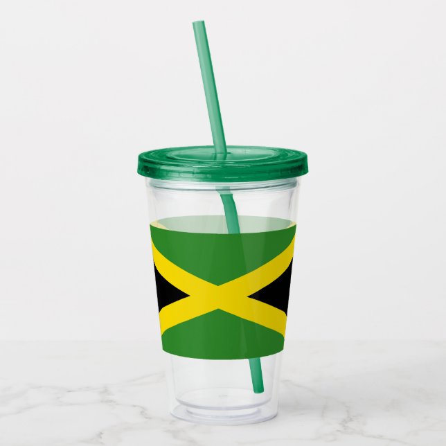 Copo De Acrílico Tumbler Patriótico Acrílico com bandeira da Jamaic (Esquerda)