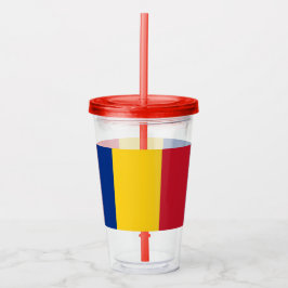 Copo De Acrílico Tumbler Patriótico Acrílico com bandeira da Romêni