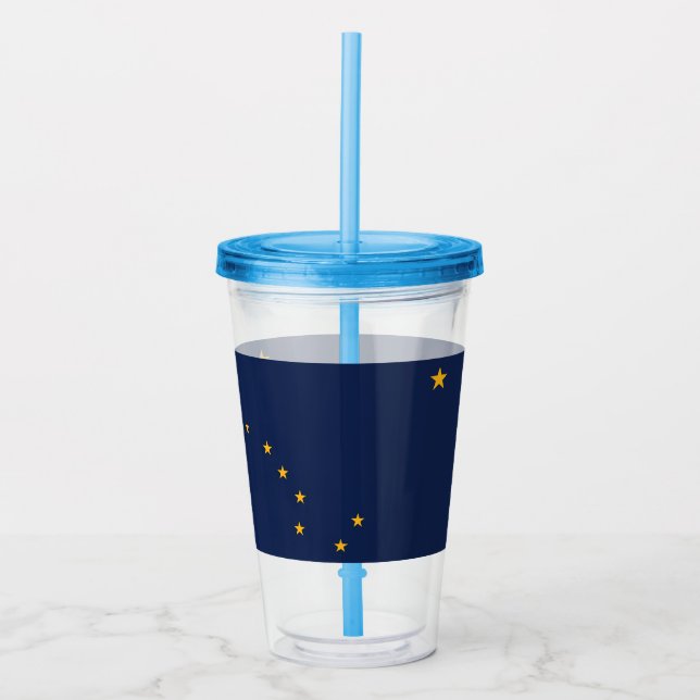 Copo De Acrílico Tumbler Patriótico Acrílico com bandeira do Alasca (Frente)