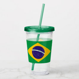 Copo De Acrílico Tumbler Patriótico Acrílico com bandeira do Brasil