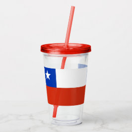 Copo De Acrílico Tumbler Patriótico Acrílico com bandeira do Chile