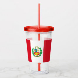 Copo De Acrílico Tumbler Patriótico Acrílico com bandeira do Peru