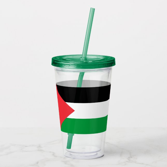 Copo De Acrílico Tumbler Patriótico Acrílico com bandeira Palestina (Verso)