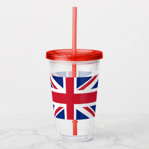 Copo De Acrílico Tumbler patriótico com a bandeira de Reino Unido