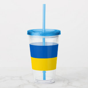 Copo De Acrílico Tumbler patriótico com a bandeira de Ucrânia
