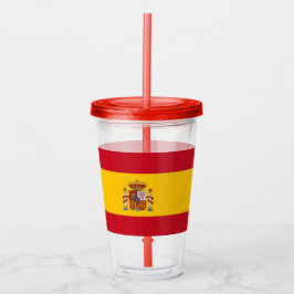 Copo De Acrílico Tumbler Patriótico com bandeira da Espanha
