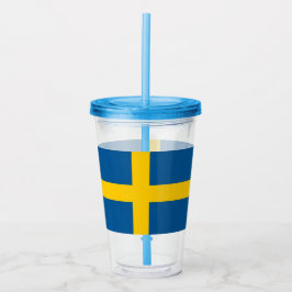 Copo De Acrílico Tumbler Patriótico com bandeira da Suecia
