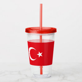 Copo De Acrílico Tumbler Patriótico com bandeira da Turquia