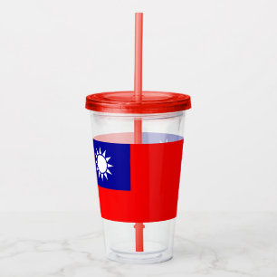 Copo De Acrílico Tumbler Patriótico com bandeira de Taiwan