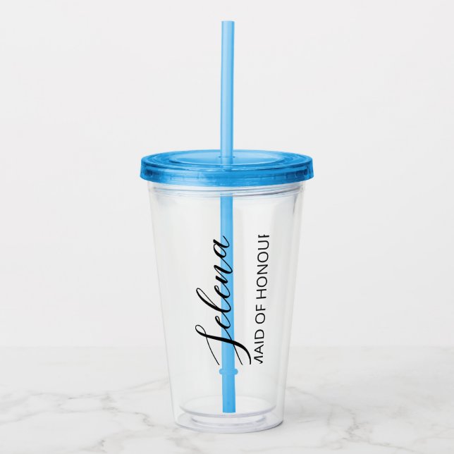 Copo De Acrílico Tumbler Personalizado/ Bridesmaid Gift/ Café Força (Frente)