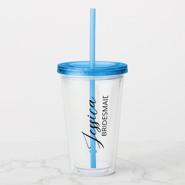 Copo De Acrílico Tumbler Personalizado/ Bridesmaid Gift/ Café Força (Frente)