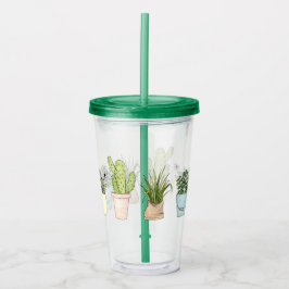Copo De Acrílico Tumbler Potted das plantas