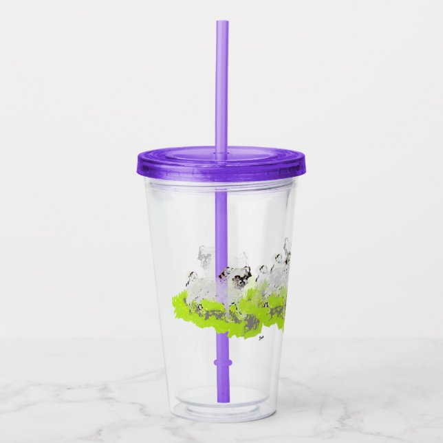 Copo De Acrílico Tumbler: Pug Pequeno Doce (Frente)