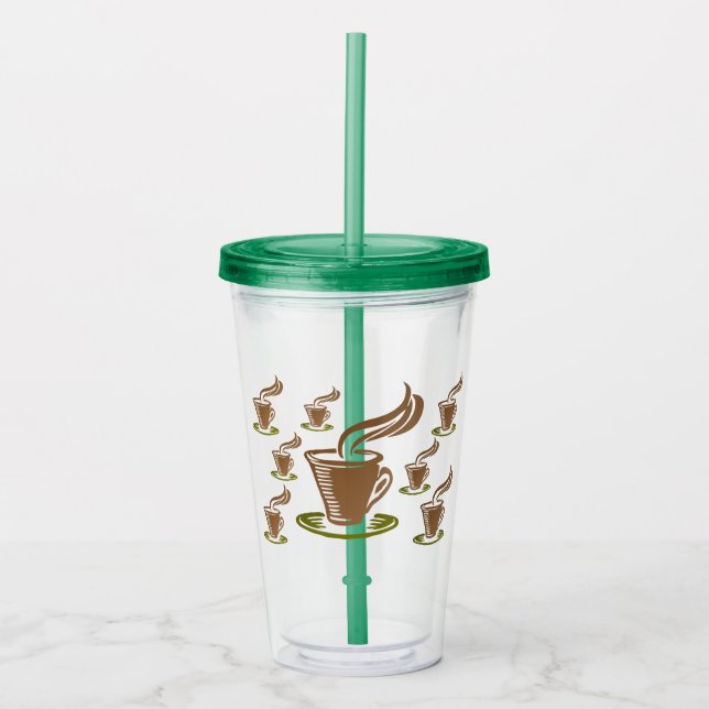 Copo De Acrílico Tumbler Temático de Café (Frente)