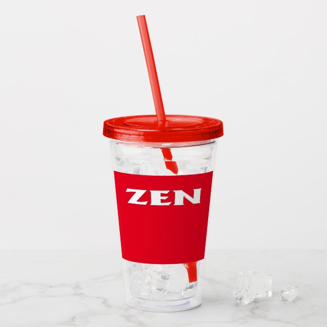 Copo De Acrílico Tumbler vermelho-branco-branco-vermelho-acrílico (Gelo frontal)