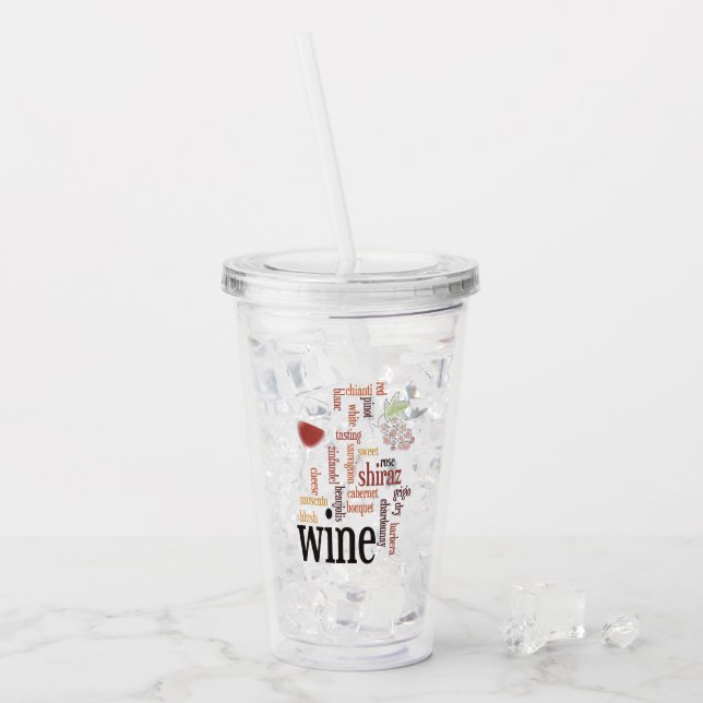 Copo De Acrílico Tumblers de Design de Nuvem de Vinho (Gelo frontal)