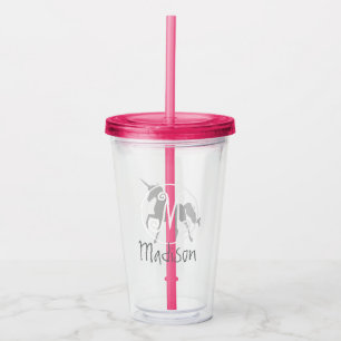 Copo De Acrílico Tumblers de limpeza de unicórnio personalizados
