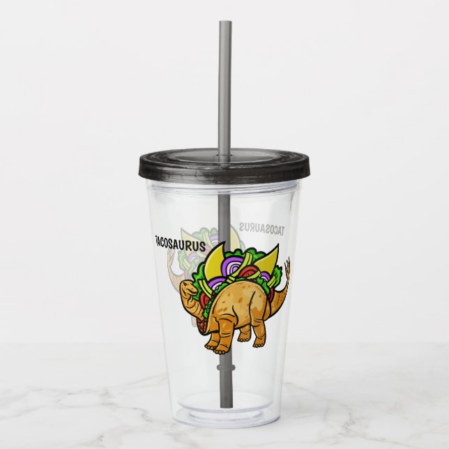 Copo De Acrílico Tumblers personalizados engraçados do TACOSAURUS (Frente)