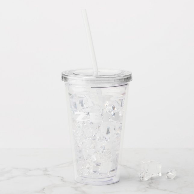 Copo De Acrílico Tumblho branco branco de acrílico (Gelo frontal)