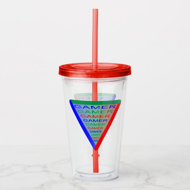 Copo De Acrílico Ultimate Gamer 3 - Cores do sistema de jogos RGB (Frente)