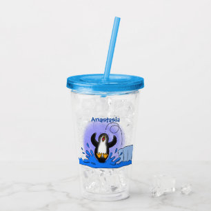 Copo De Acrílico Uma ilustração de desenho animado de pinguins de s